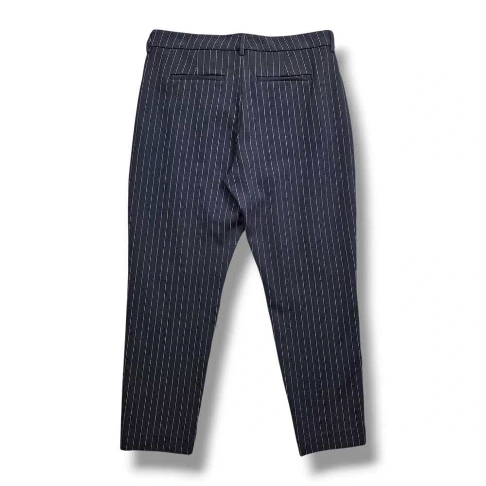 Liverpool Kelsey Knit Trouser Womens 14 Super Stretch Ponte Ankle Black Striped